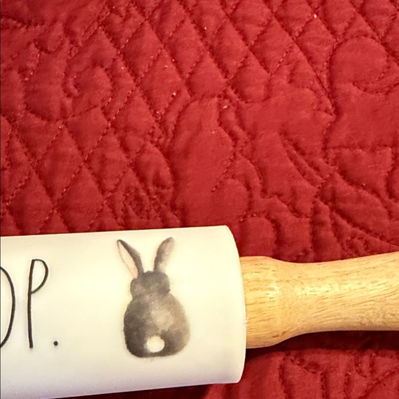 Rae Dunn White Ceramic Rolling Pin with Black Text - Picture 10 of 11